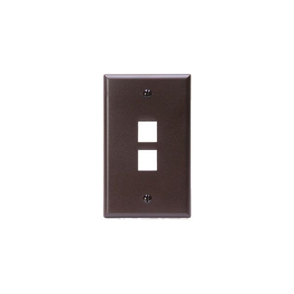 Leviton 2-Port Wallplate Unloaded, 1-Gang Use W/Snap-In Modules, Quickport BN 41080-2BP